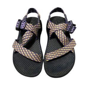 Chaco Z1 Ecotread Outdoor Sandal Purple Diamond Print Gorpcore Girls Size 13